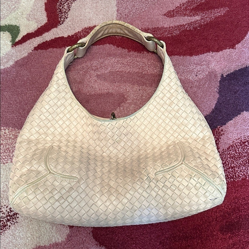 Bottega Veneta Pink Woven Leather Bag‎